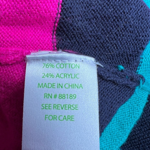 Lilly Pulitzer Knit Color Block Sweater Dress Isabella Dark Navy Teal Pink XS - Picture 5 of 5